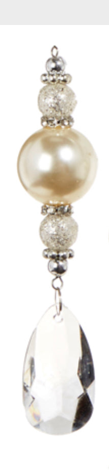 5.75" Crystal Pearl Drop Ornament