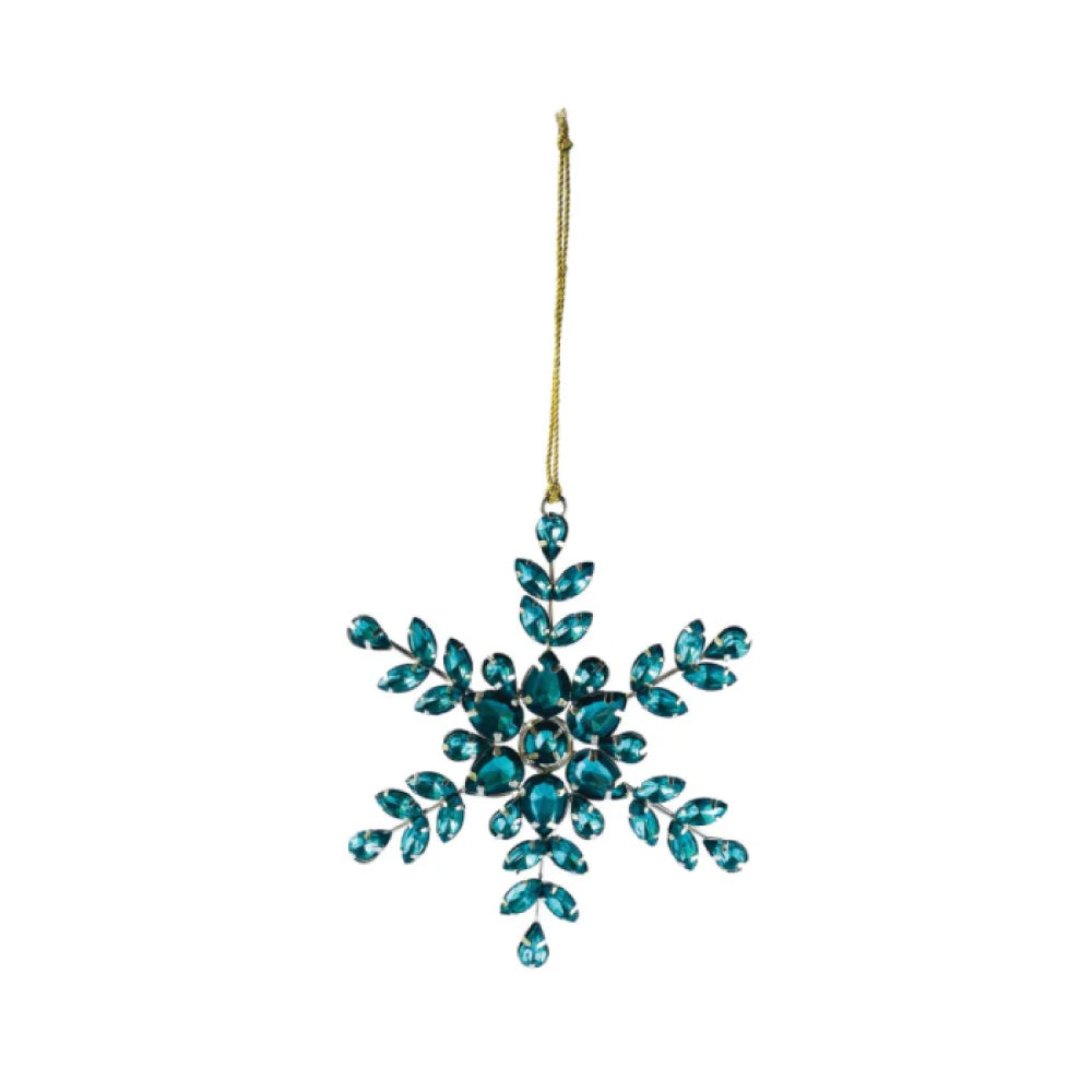 Acrylic Jewel & Metal Snowflake Ornament Green