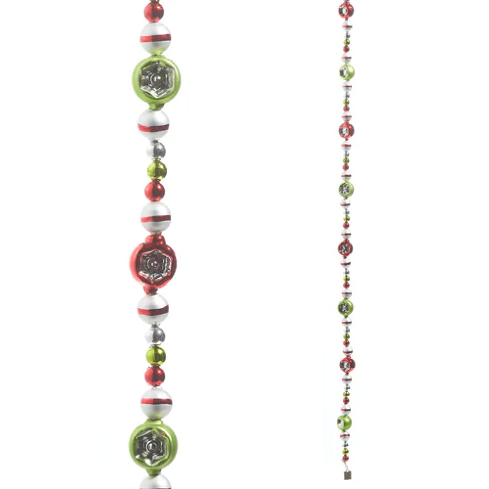 E EC 6' RED, GREEN AND WHITE REFLECTOR GARLAND