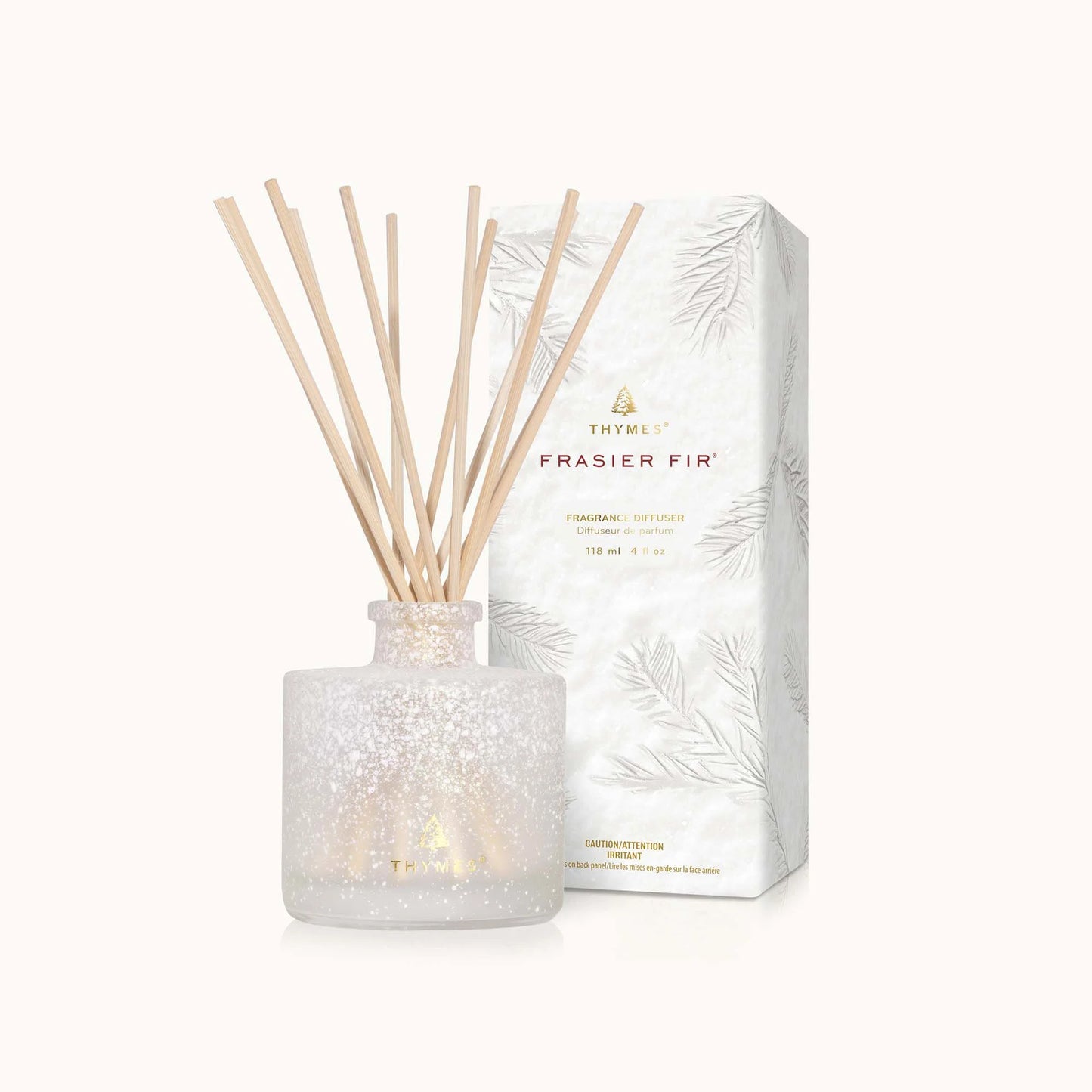 Frasier Fir Flocked Petite Reed Diffuser 4oz FROSTED GLASS