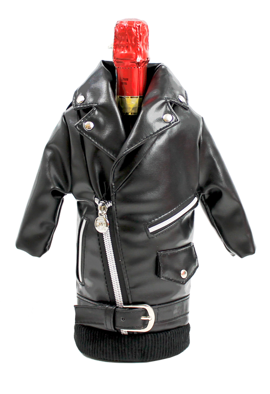 WINE PARKA LEATHER BIKER JACKET