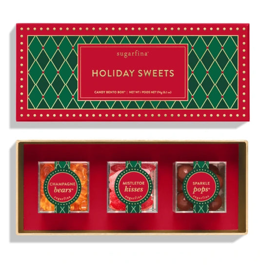 SUGARFINA HOLIDAY SWEETS 3 PIECE CANDY BENTO BOX