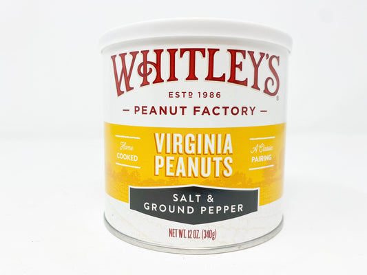 Whitley’s Virginia Peanuts Salt & Ground Pepper 12 oz.