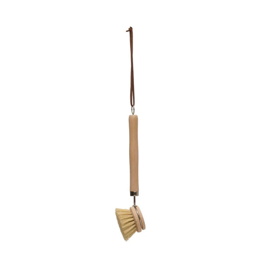 Beech Wood and Metal Dish Brush - Natural