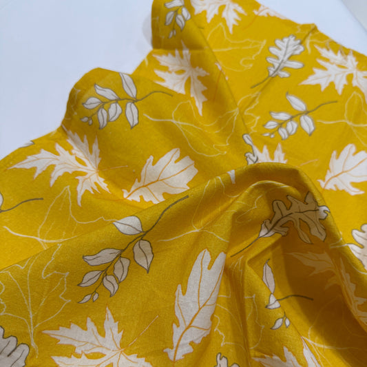 Autumn Leaves Yellow Floursack Towel