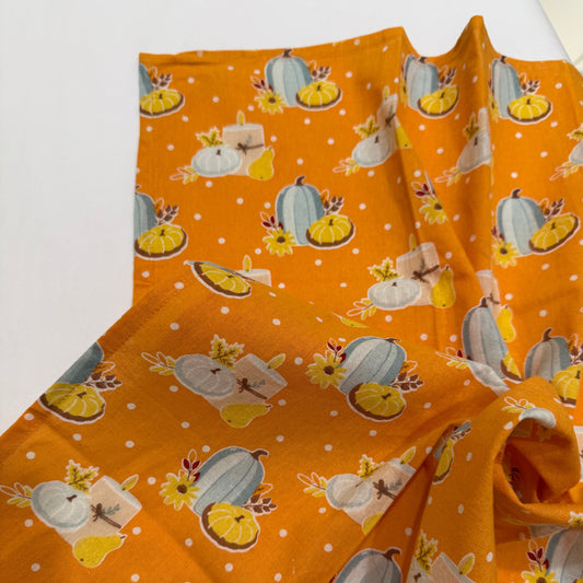 Fall Veggies Orange w/ White Dot Floursack Towel