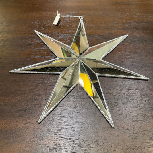 7 Pointed Glitter Mirror Star Ornament