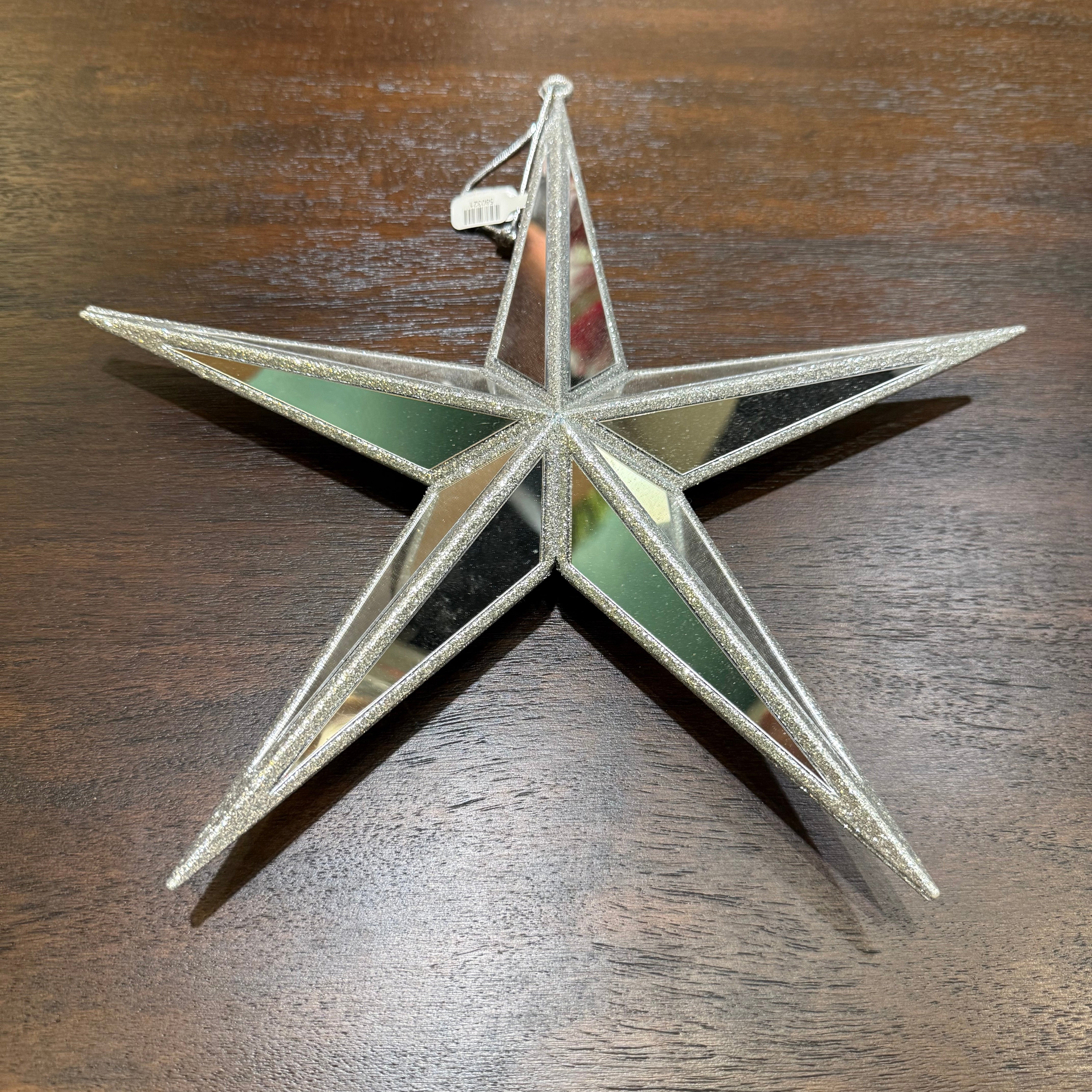 5 Pointed Glitter Mirror Star Ornament