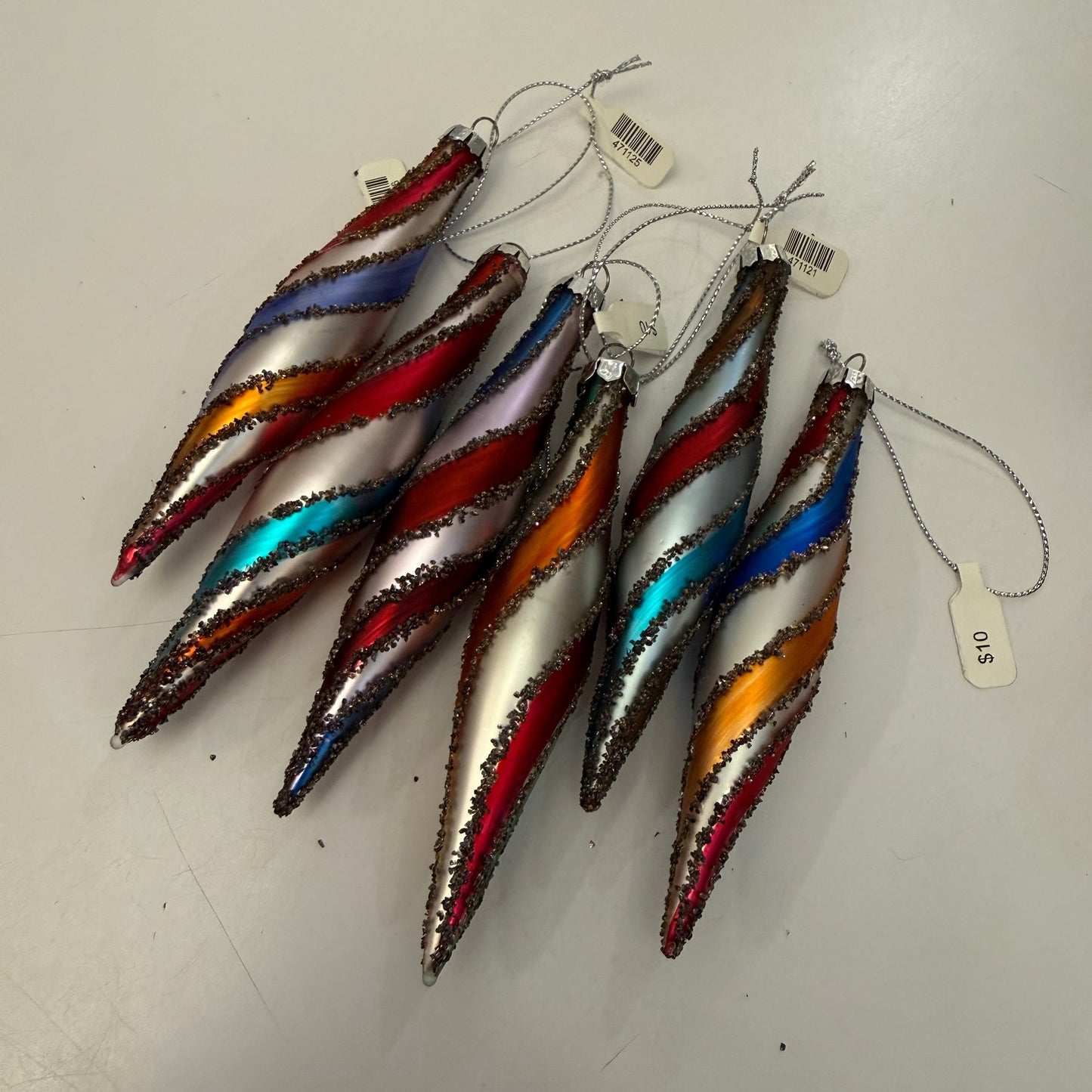 Glitter Spiral Drop Ornament