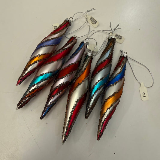 Glitter Spiral Drop Ornament