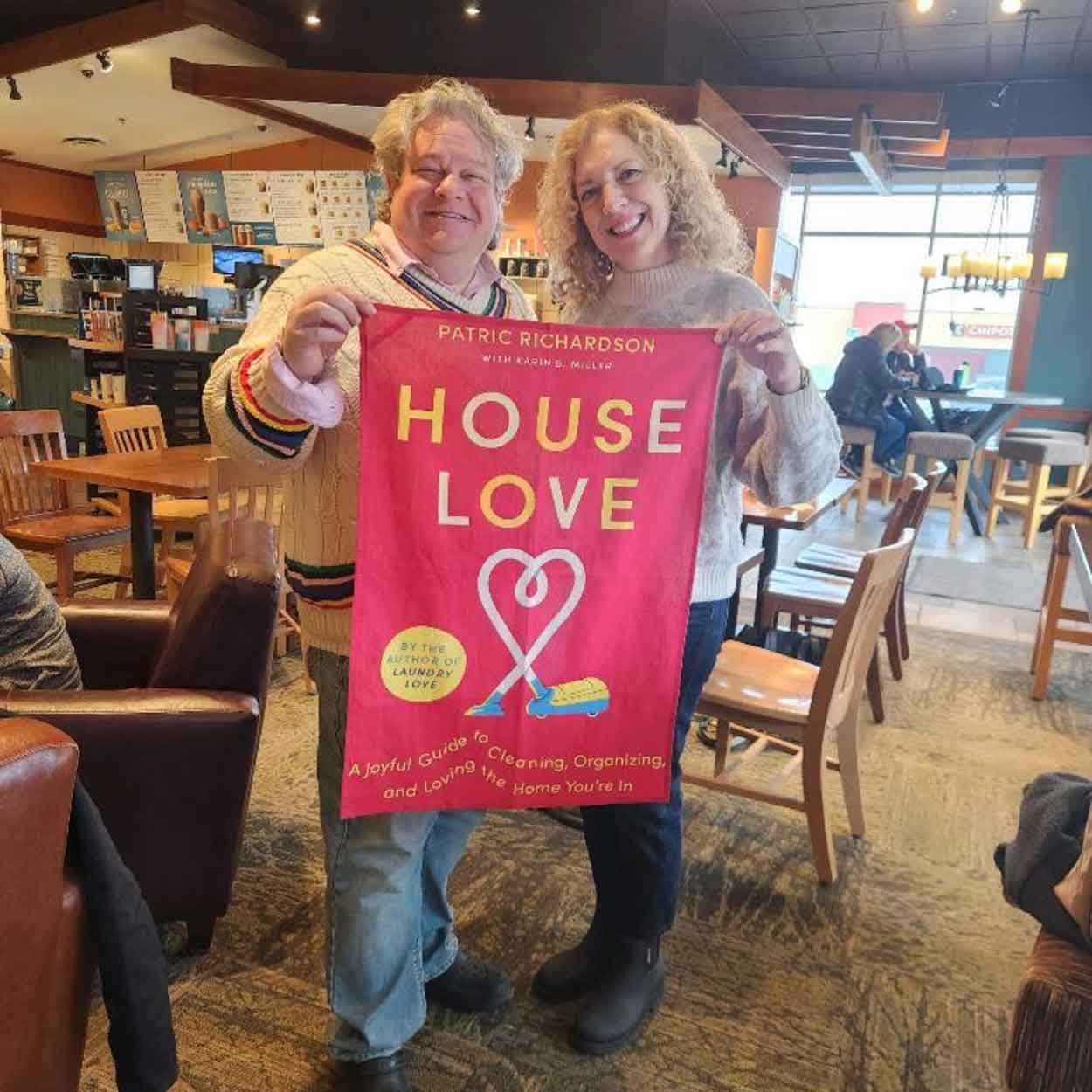 Patric and Karen Holding House Love Book Kitchen Towel