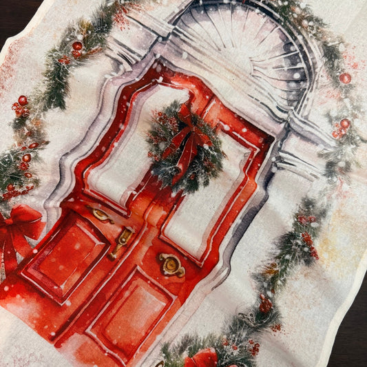 Christmas Door Floursack Towel