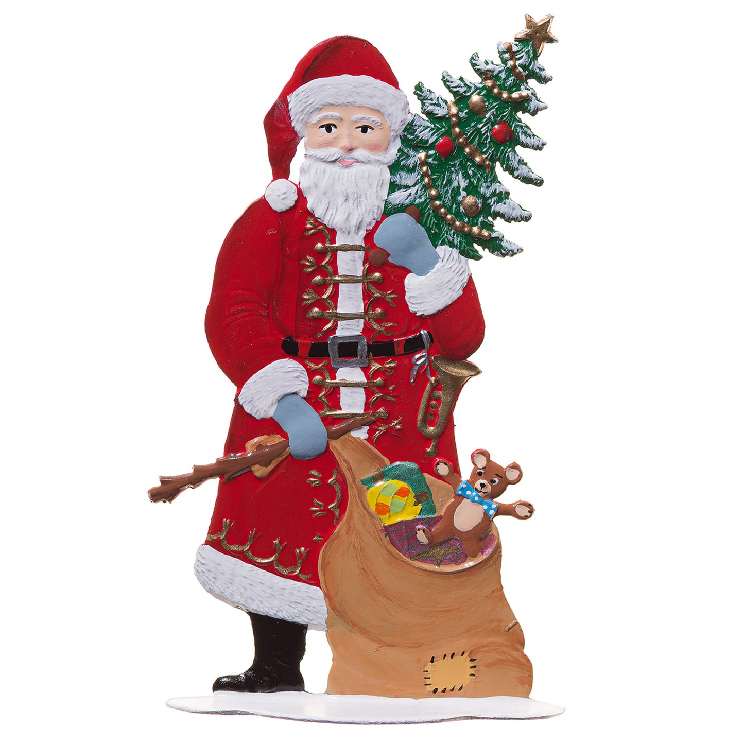 Standing Santa Painted Pewter