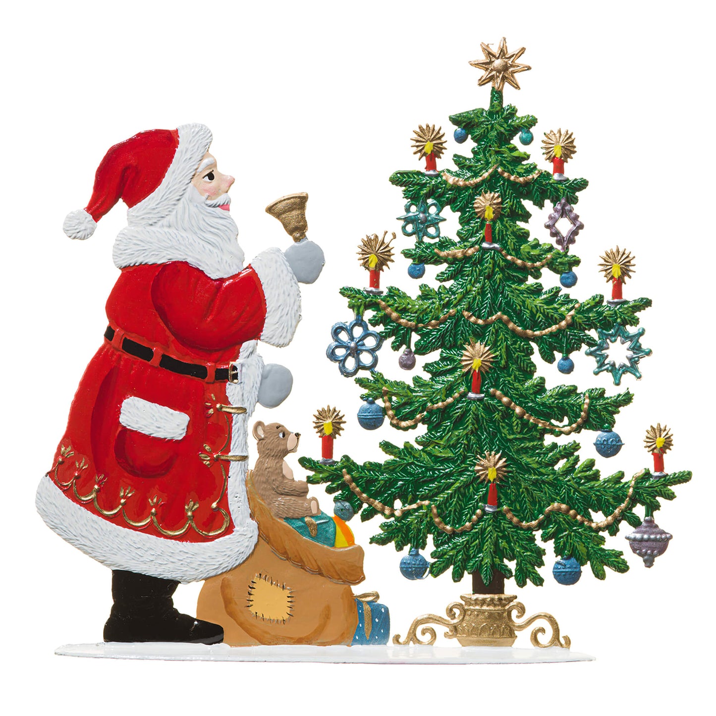 Santa's Here! Painted Pewter