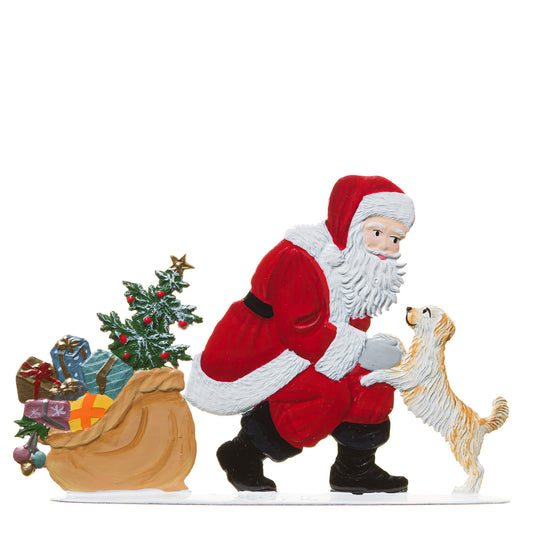 Santa's Faithful Friend Painted Pewter