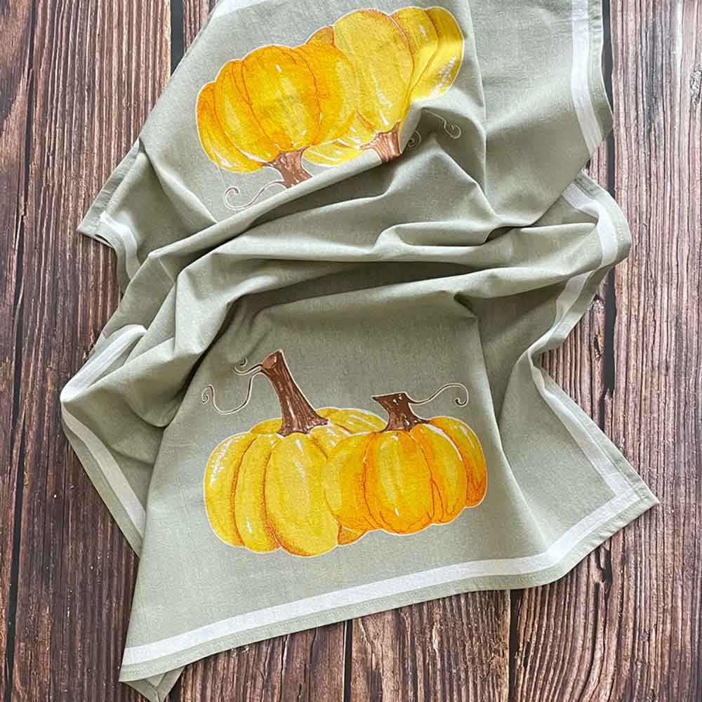 Golden Pumpkins Flour Sack Towel