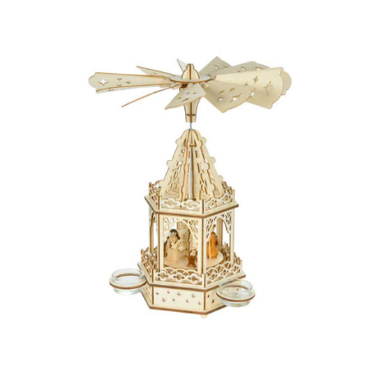 14" Tea Light Christmas Nativity Pyramid