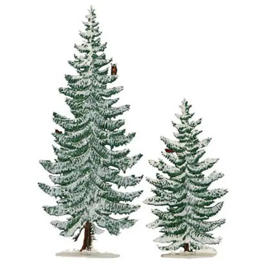 Slender White Pines (Set of 2) Painted Pewter