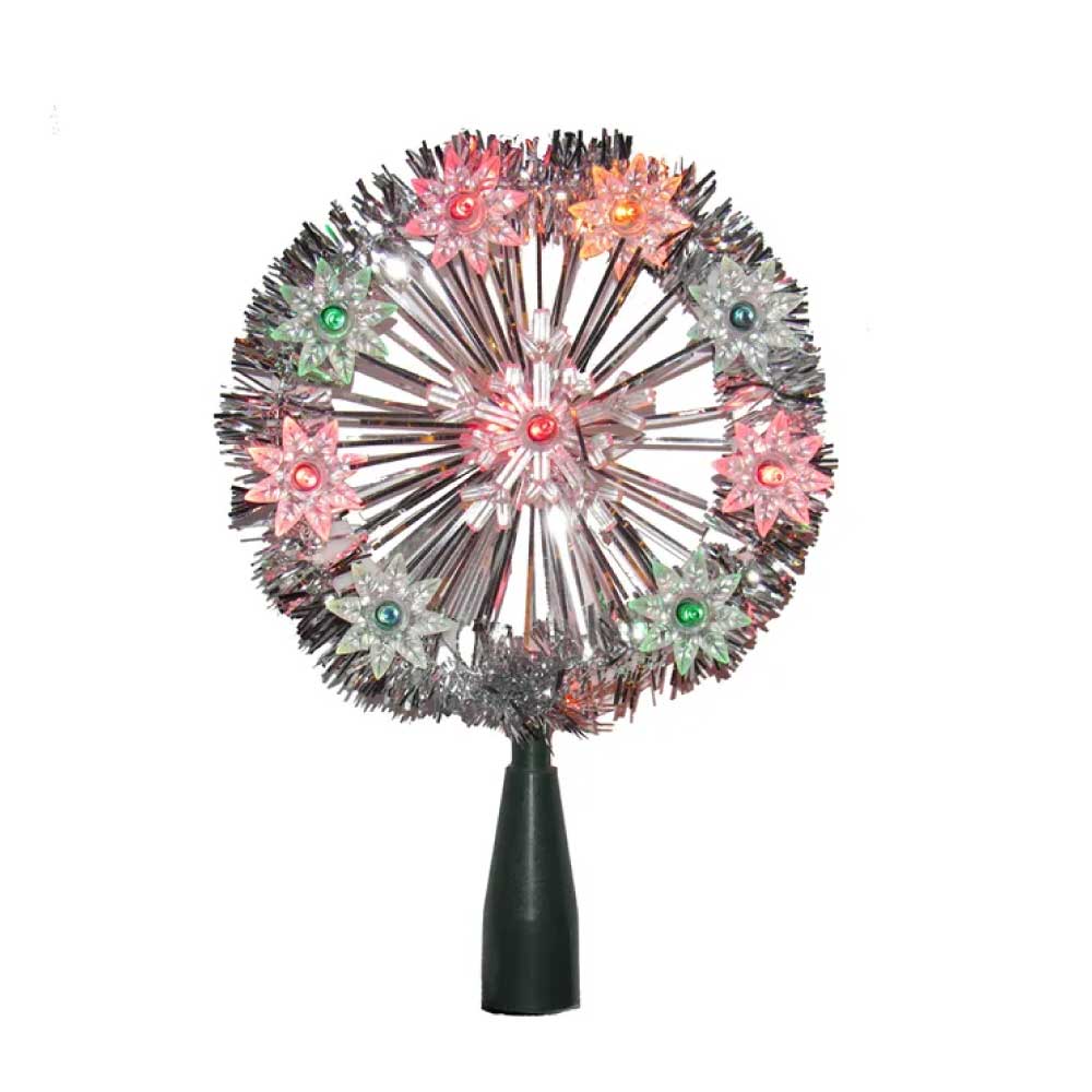 5.5" UL 10-Light Multicolored Snowflake Treetop