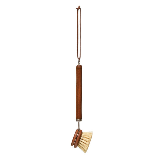 Beech Wood and Metal Dish Brush - Brown