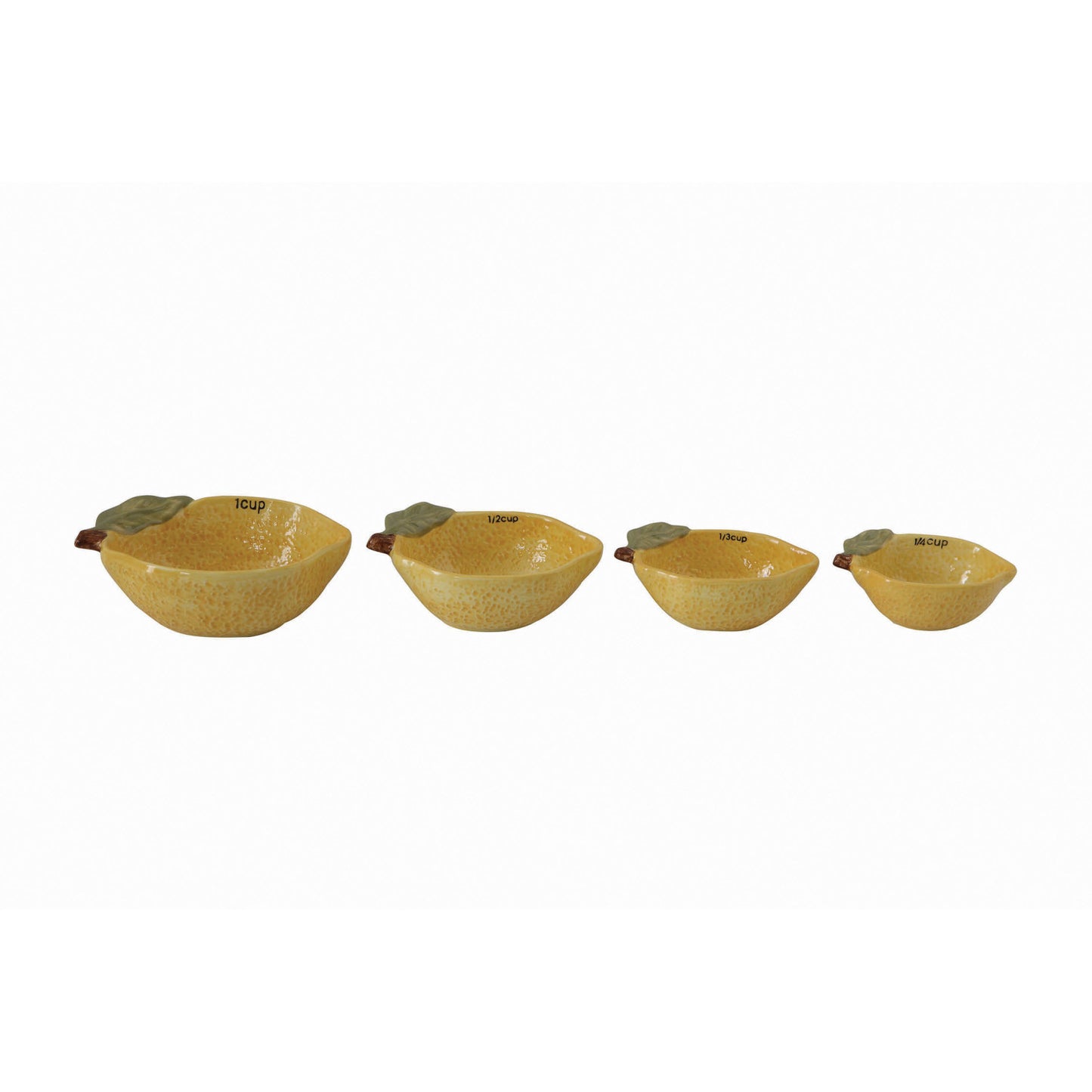 Lemon Stoneware Measuring Cup Set