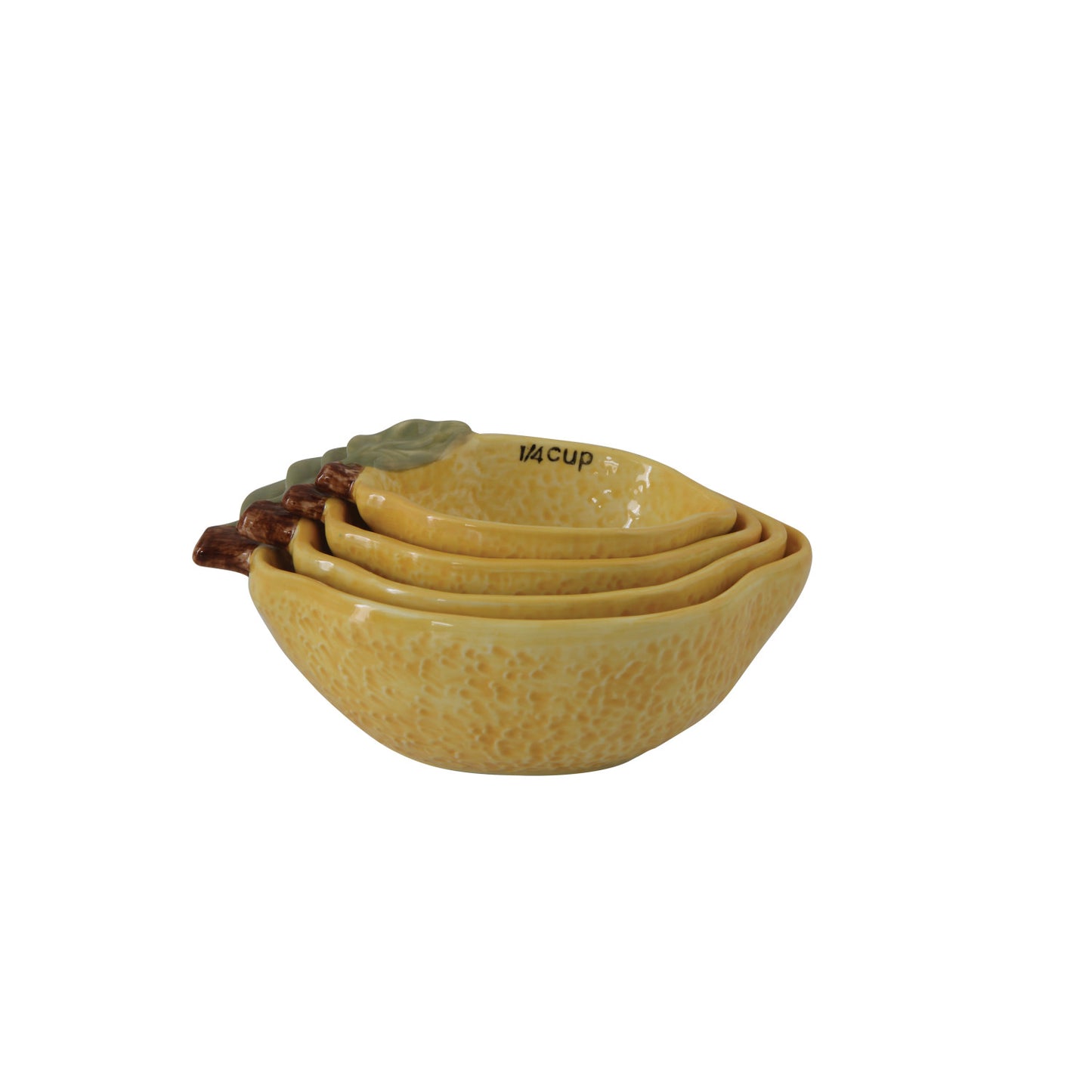 Lemon Stoneware Measuring Cup Set