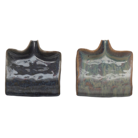 Glazed Stoneware Soap & Sponge Dish