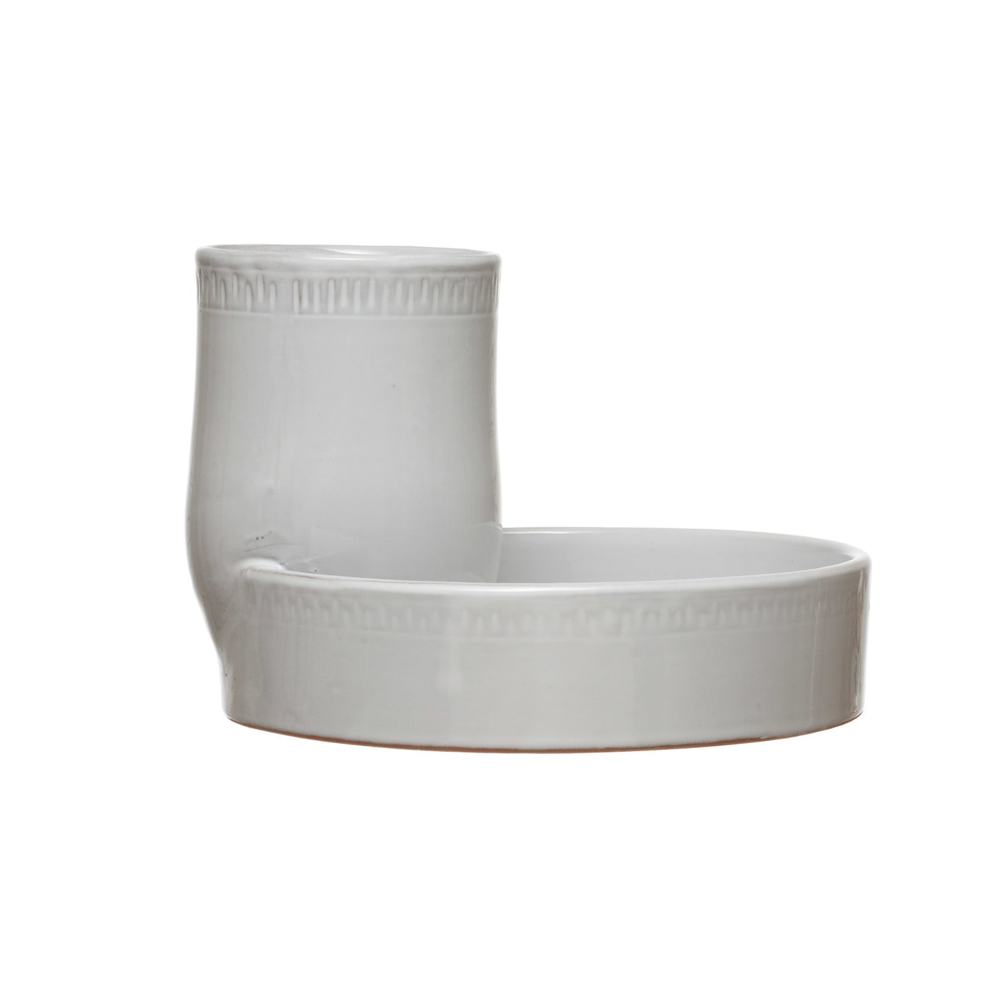 Glazed 2-Compartment Terracotta Tray