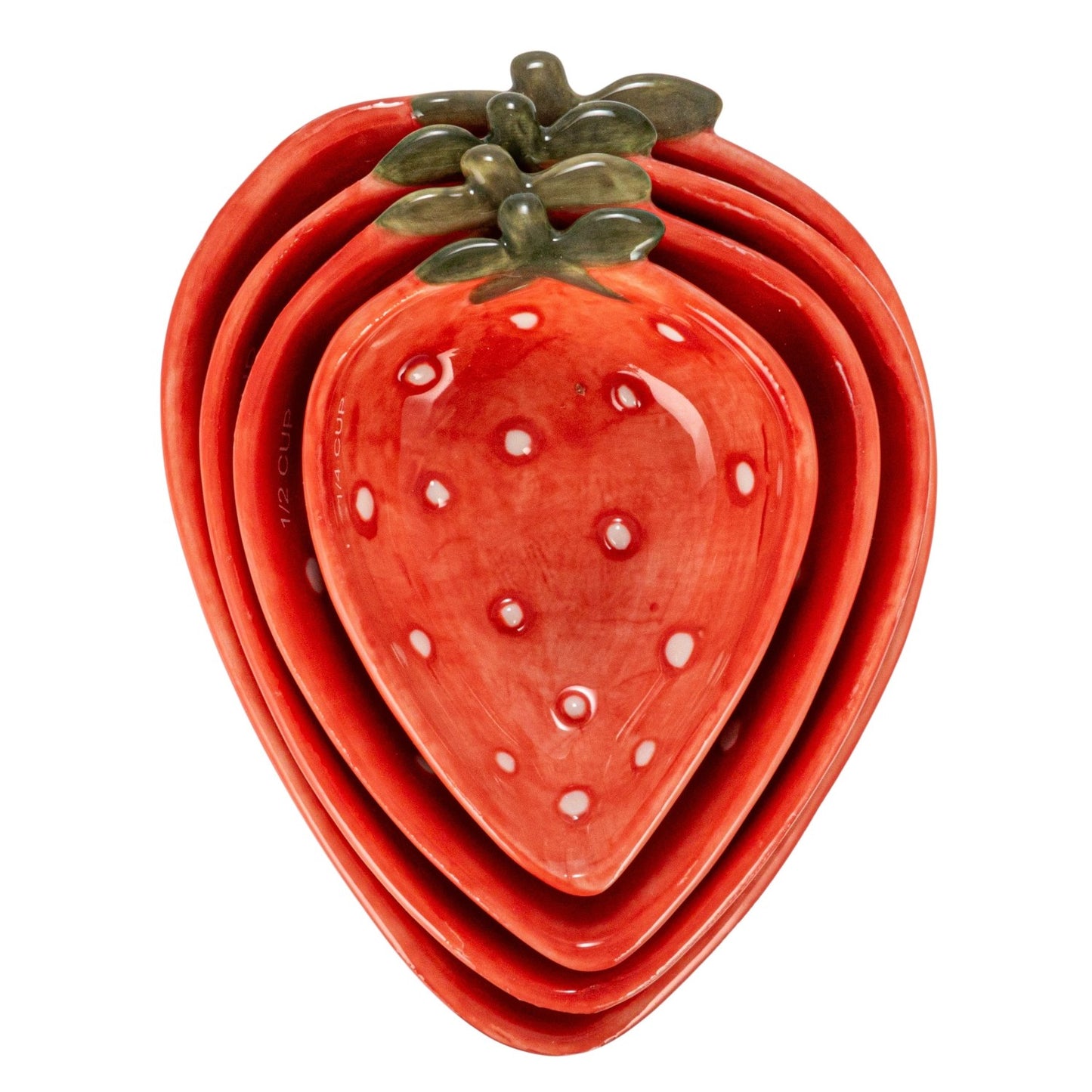 Strawberry Stoneware Measuring Cup Set