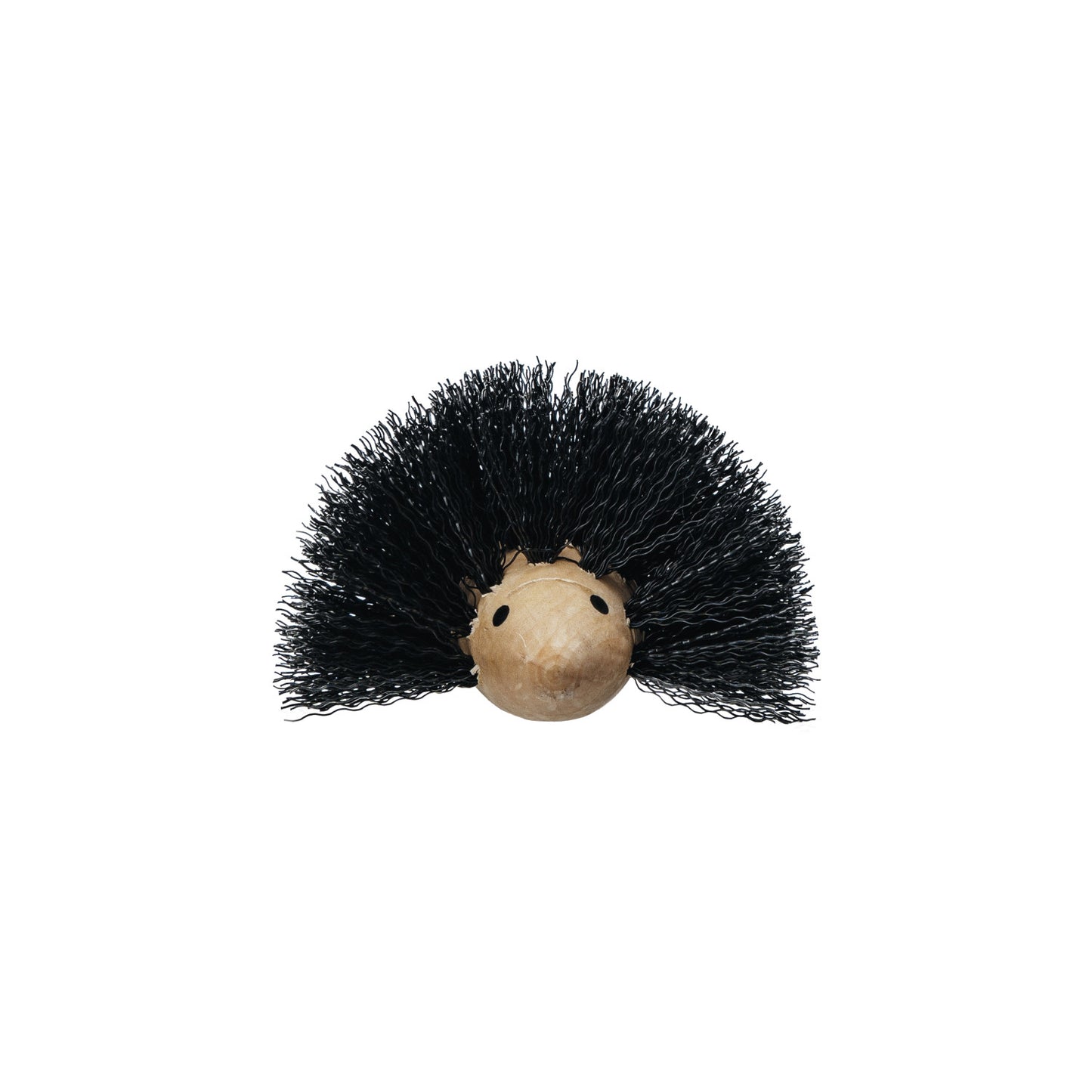 Wood & Plastic Hedgehog Shaped Brush, Black & Natural