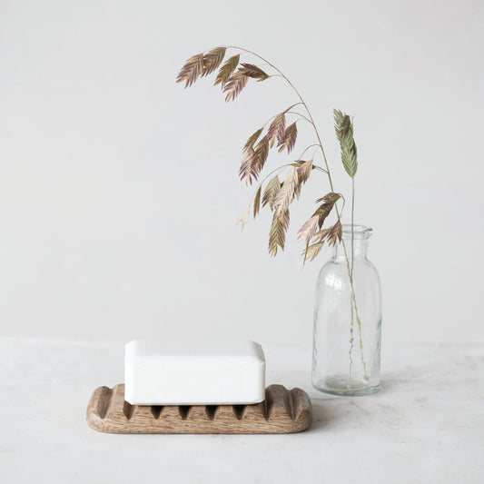 Carved Mango Wood Soap Dish