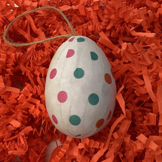 Easter Egg White With Multicolor Dots