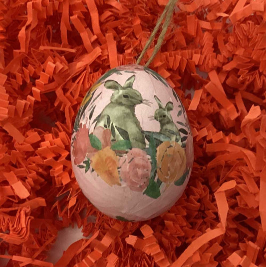 Easter Egg pink With Floral Bunny