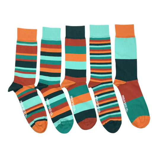 Men's Green Stripes Lost Sock Laundry Box