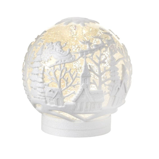 6.25" Town Scene Lighted Swirling Glitter Embossed Water Globe