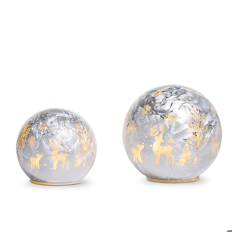 6" Lighted Forest Scene Orbs