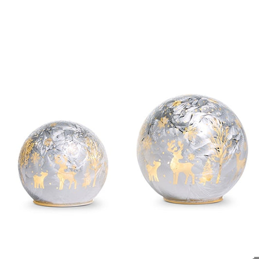 6" Lighted Forest Scene Orbs