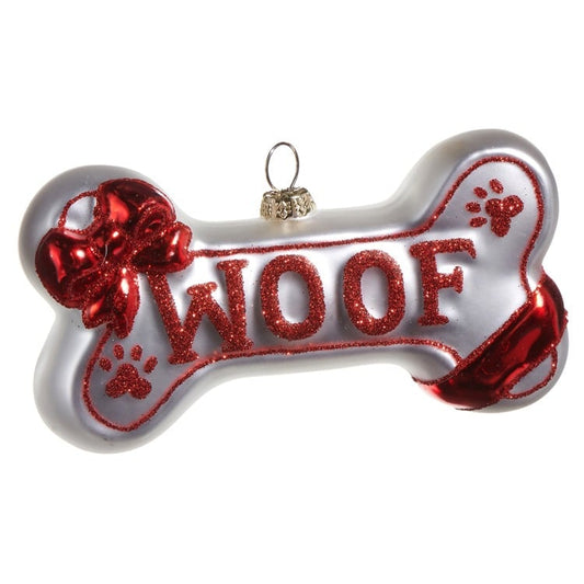 5" Woof Dog Bone Ornament