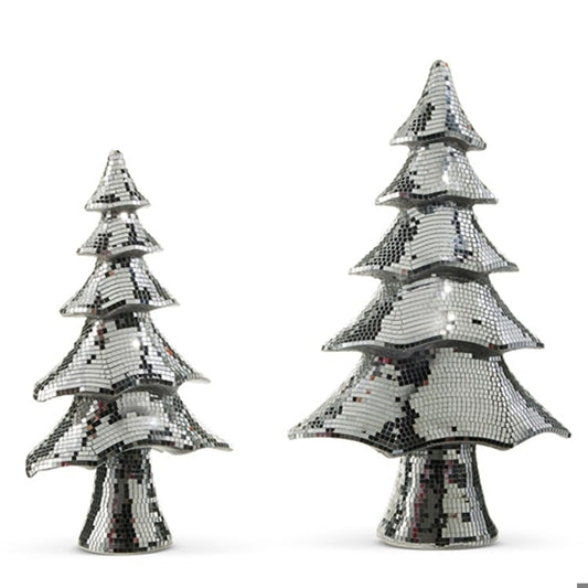 20" Silver Layered Disco Ball Trees