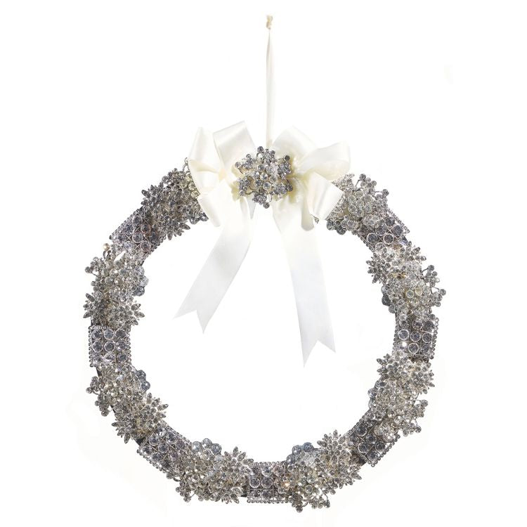 10.5" Vintage Silver Brooch Wreath