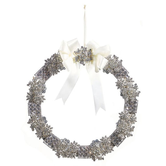 10.5" Vintage Silver Brooch Wreath