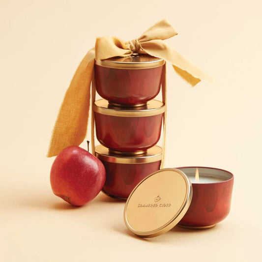 Thymes Simmered Cider Tin Candle w/ Gold Lid