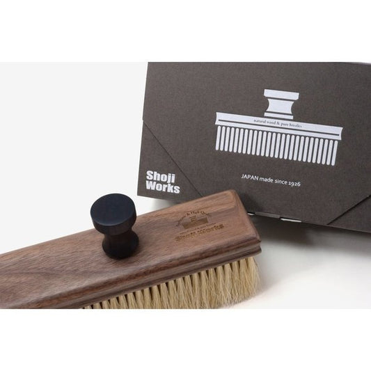 Square Walnut and Ebony Horsehair Brush