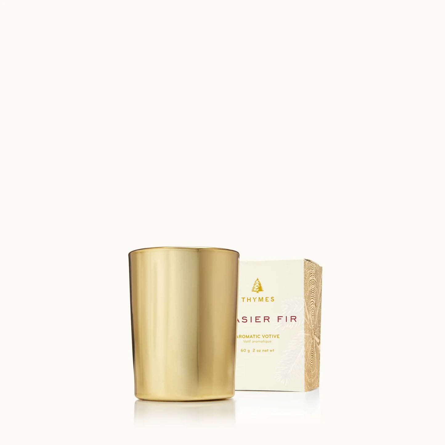 Thymes Frasier Fir Gilded Gold Candle - 3 Sizes
