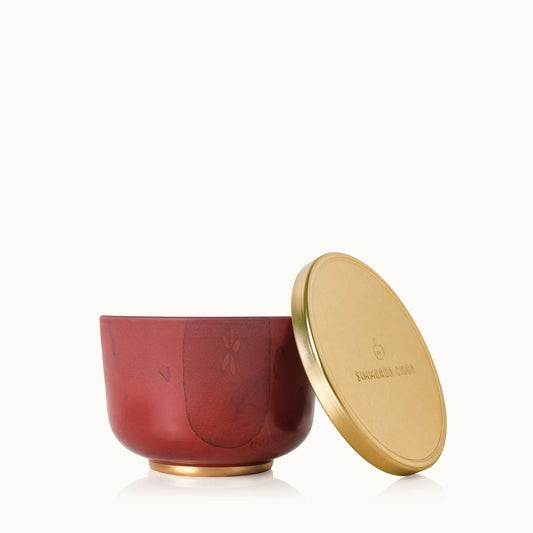 Thymes Simmered Cider Tin Candle w/ Gold Lid