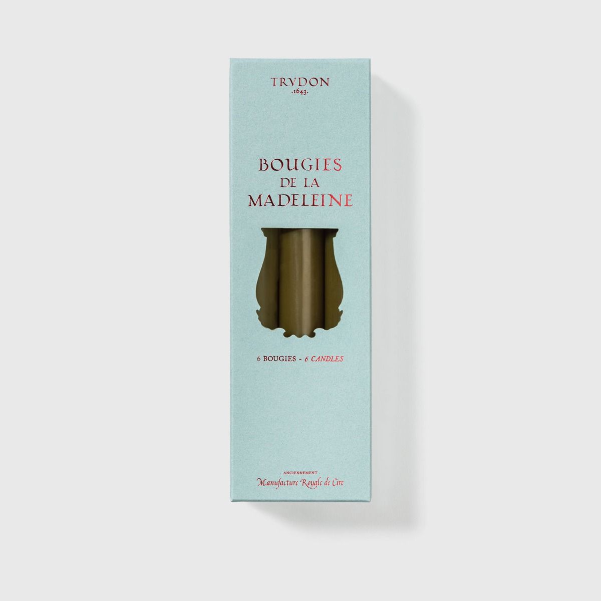 Khaki Madeleine Taper Candles