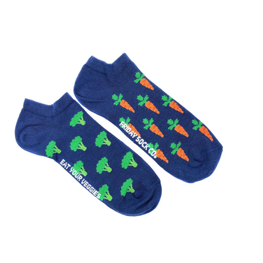 Men's Broccoli & Carrot Mismatched Ankle Socks