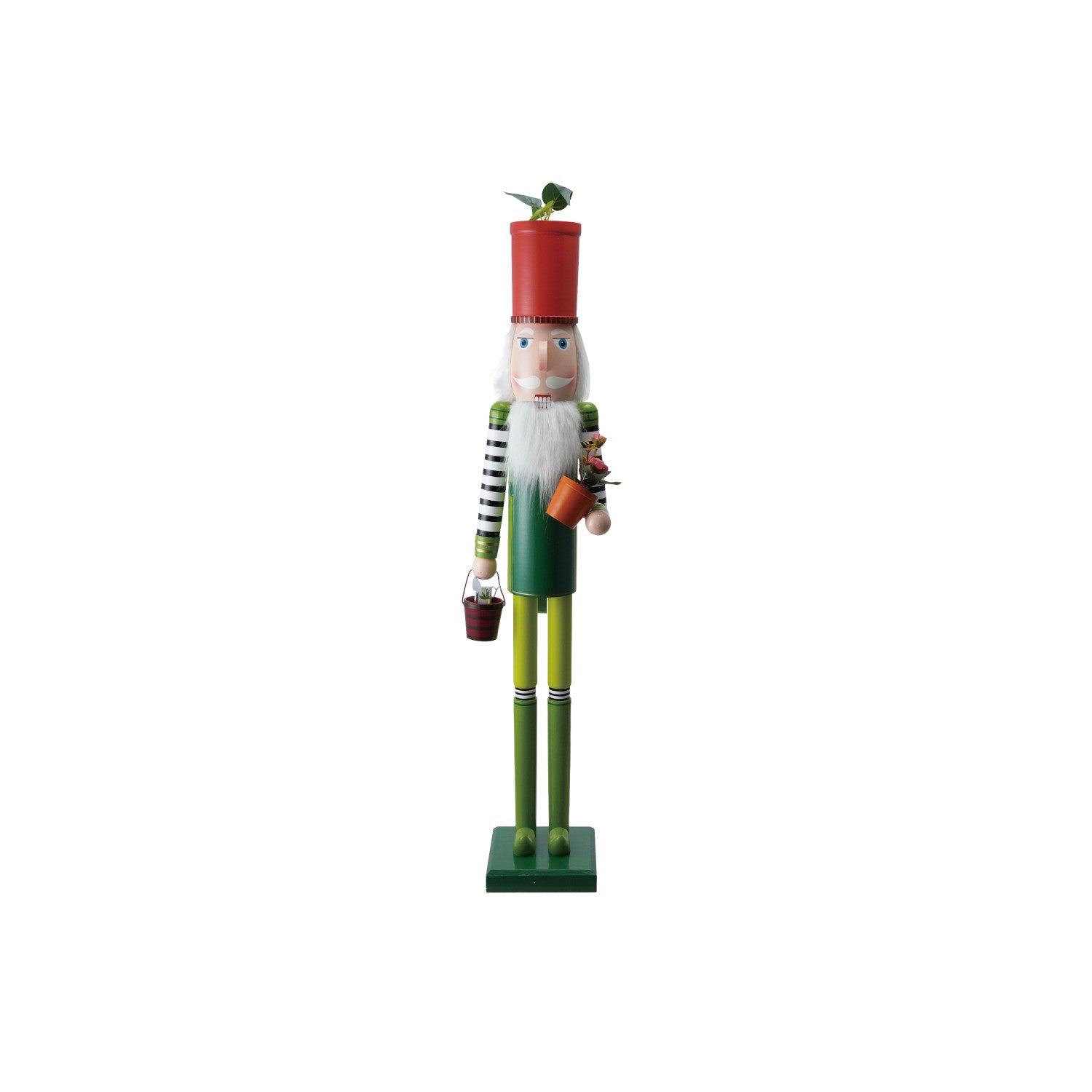 Wood Nutcracker with Flower Pots & Gardening Tools ©