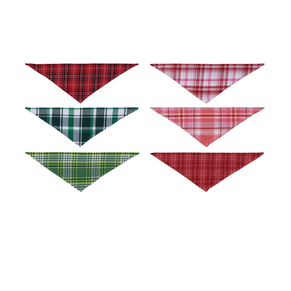 Cotton Flannel Dog Scarf with Tartan Plaid Pattern, 6 Styles