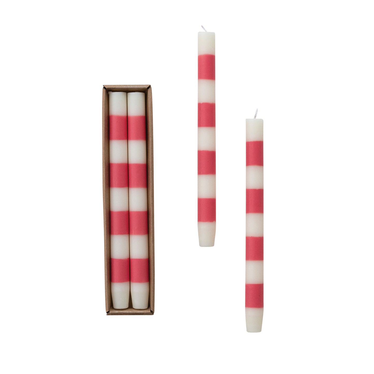Unscented Pink and White Taper Candles